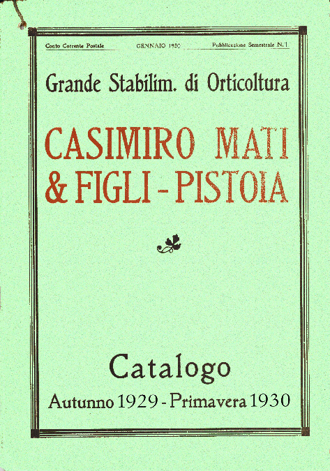 Plantes MATI Catalogue 1929 - 1930